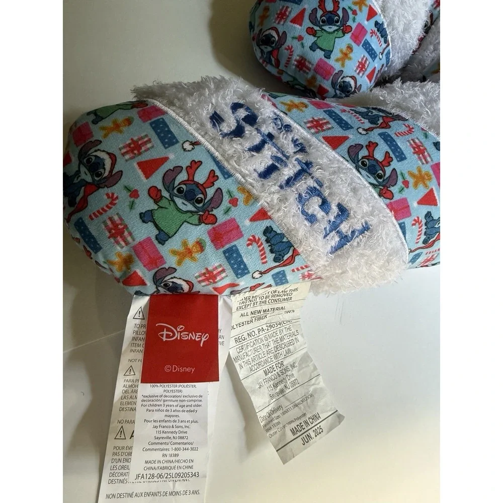 NWT Disney‎ Stitch Christmas Candy Cane Plush Decorative Pillow Holiday